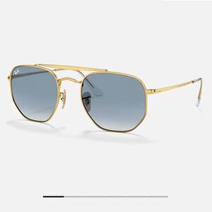 Ray-Ban Gold and Blue Aviator Sunglasses